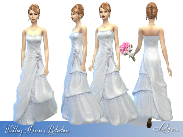 Sims 4 Three Tier Wedding Dress Retexture by Lulu265 at The Sims Resource