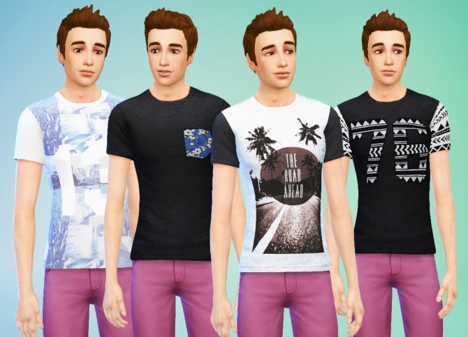 Sims 4 Eight graphic tees for men at Sevenhills Sims