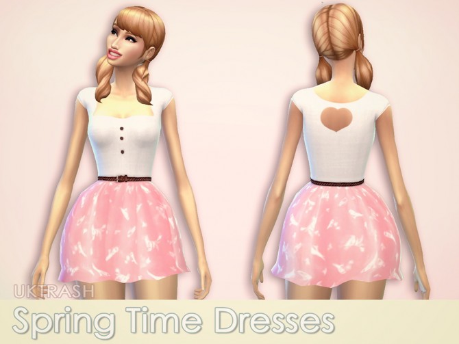 Sims 4 Spring Time dresses and shoes by Uktrash at Mtndewduhh