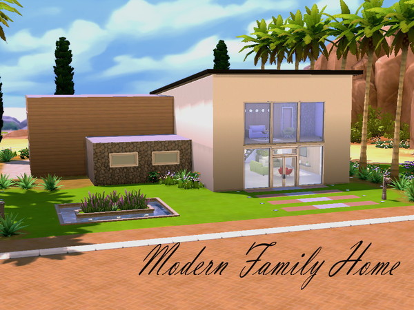 Sims 4 Modern Family Home by HazelSims at The Sims Resource