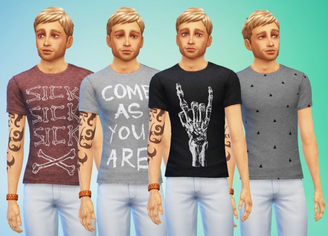 Sims 4 Eight graphic tees for men at Sevenhills Sims