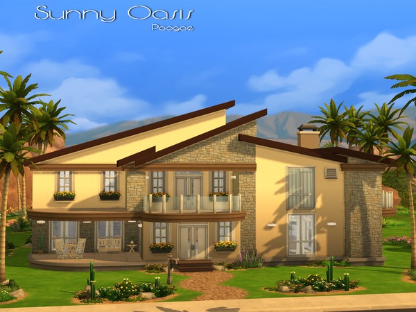 Sims 4 Sunny Oasis house by Paogae at The Sims Resource