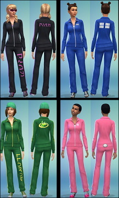 Various Tracksuits for Women by ERae013 at Adventures in Geekiness