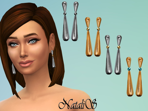 Sims 4 Double drops earrings FA FE by NataliS at TSR