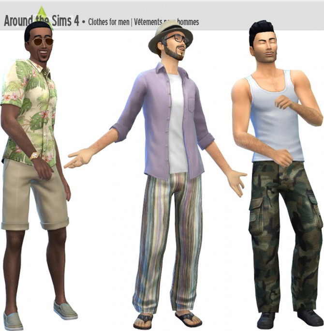 Sims 4 Pants, shirts and hat by Sandy at Around the Sims 4