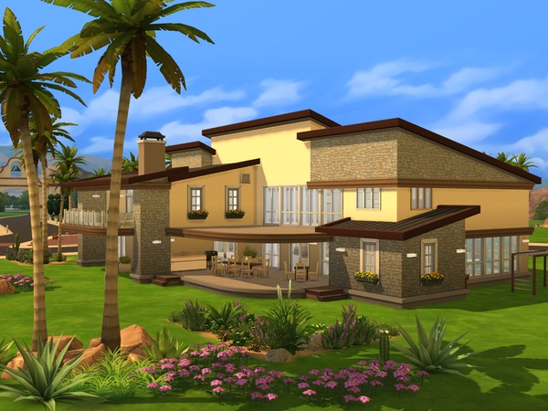Sims 4 Sunny Oasis house by Paogae at The Sims Resource