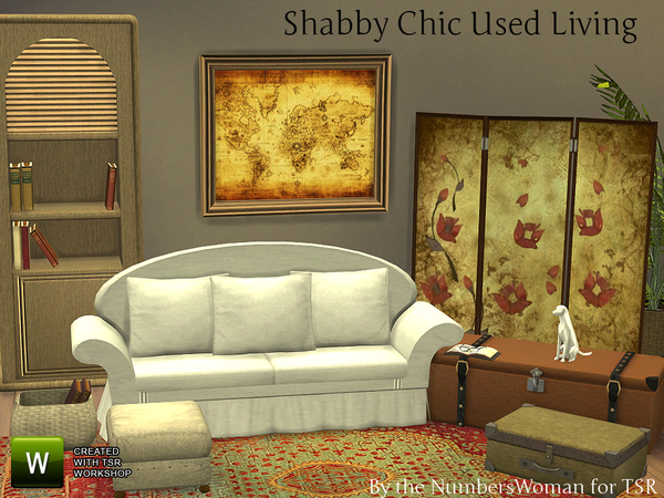 Sims 4 Shabby Chic Used Living Room by TheNumbersWoman at TSR