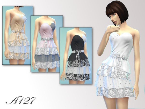 Sims 4 Dress with ruffles by Altea127 at The Sims Resource