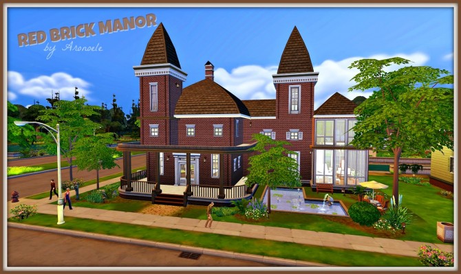 Sims 4 Red Brick Manor at Aronoele Sims4