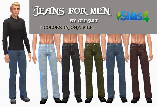 Sims 4 Fixed Jeans for males by Olesmit at OleSims