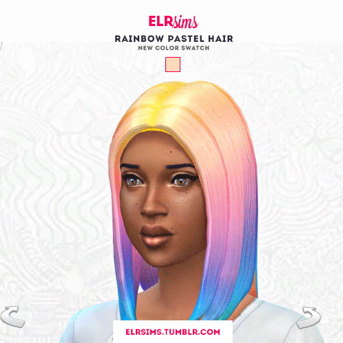 Sims 4 RAINBOW PASTEL HAIR 3 recolors at ELRsims