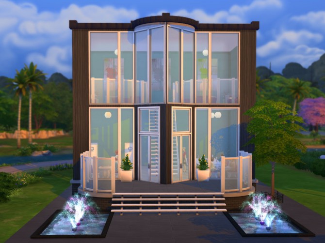 Sims 4 Small Modern Library by Ekimmu at Mod The Sims