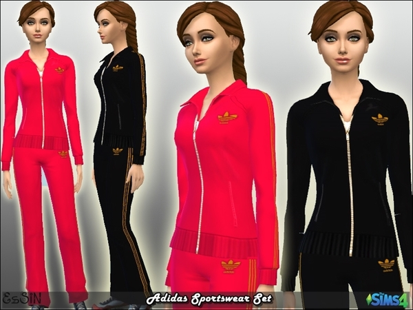 Sims 4 Black & Pink Sportswear Set by ESsiN at TSR