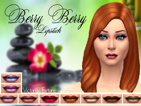 Sims 4 Victorias Fortune Berry Lipsticks by fortunecookie1 at TSR