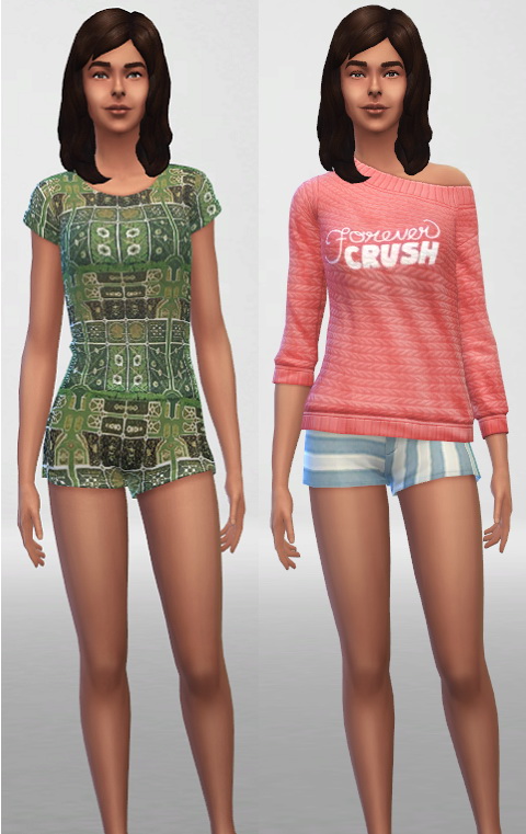 Sims 4 13 non defaults clothes (with swatches) at ThatMalorieGirl
