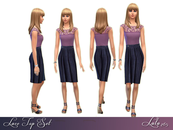 Sims 4 Lace Top Dress by Lulu265 at The Sims Resource
