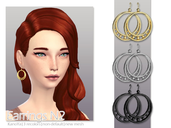 Sims 4 Earrings N2 by KanoYa at TSR
