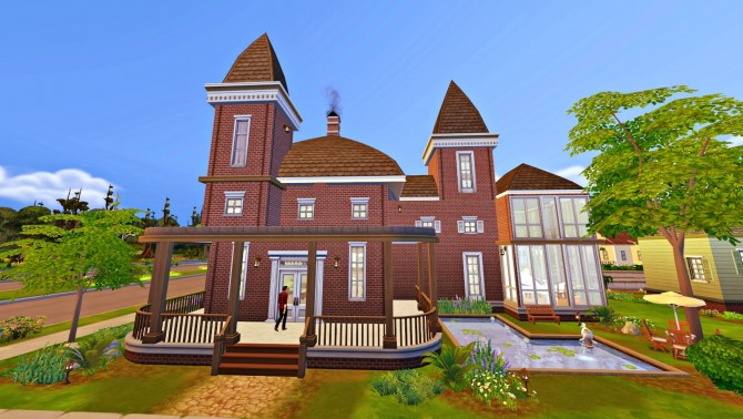 Sims 4 Red Brick Manor at Aronoele Sims4