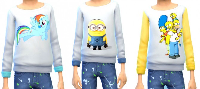 Sims 4 Three sweaters for girls at Miserably Modified