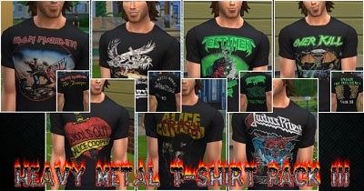 Heavy Metal T-Shirt Pack 3 by DocStone at Mod The Sims