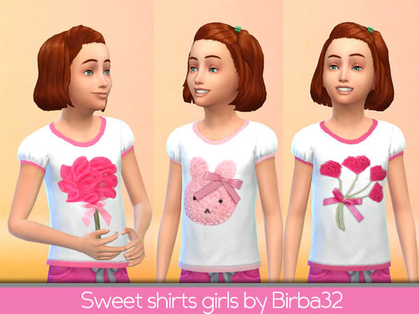 Sims 4 Sweet shirts for pretty girls by Birba32 at The Sims Resource