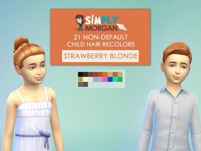 Sims 4 21 Non Default Hair Recolors for Kids at Simply Morgan