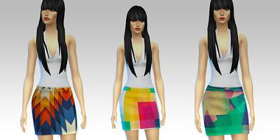Three abstract skirts at Miserably Modified