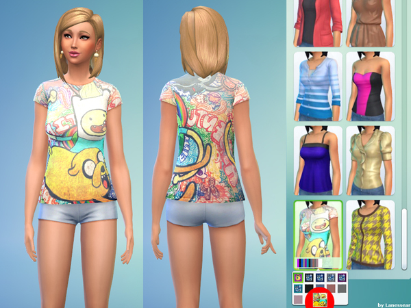 Sims 4 Adventure Time Shirt female by Lanessear at The Sims Resource