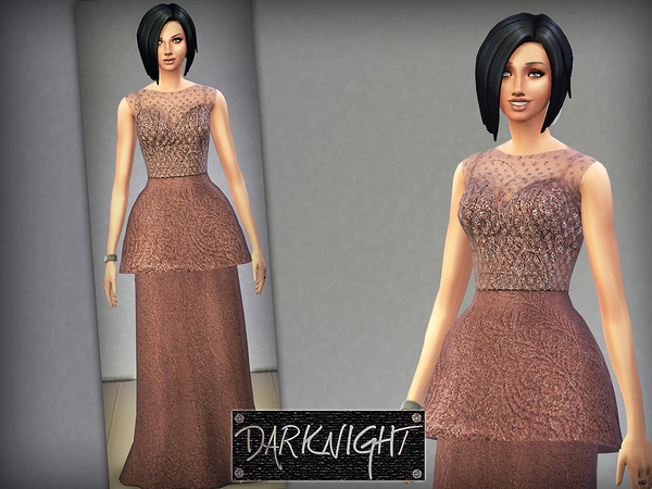 Sims 4 Embellished Tulle Dress by Darknight at The Sims Resource