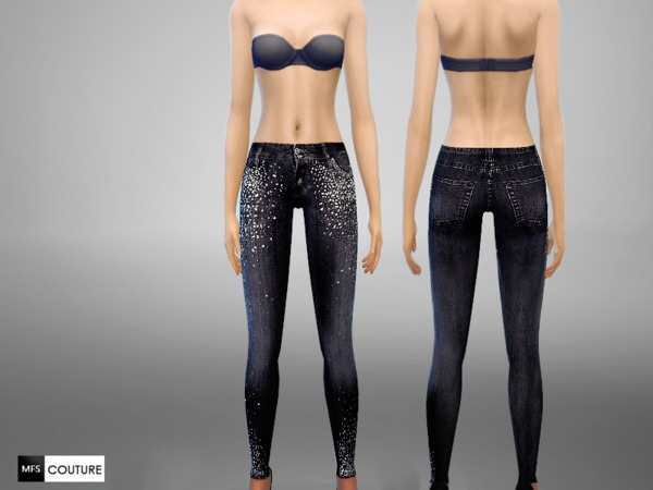 Sims 4 Skinny Fit Jeans V2 by MissFortune at TSR