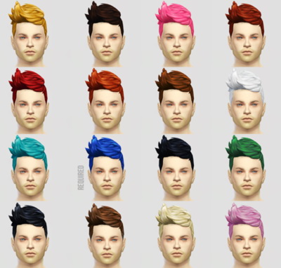 Sims 4 BlowDry hair conversion from female to male at Poodsy