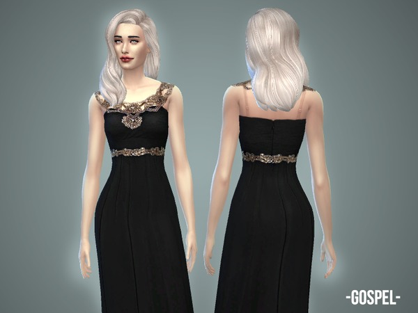 Sims 4 Gospel Gown by April at The Sims Resource