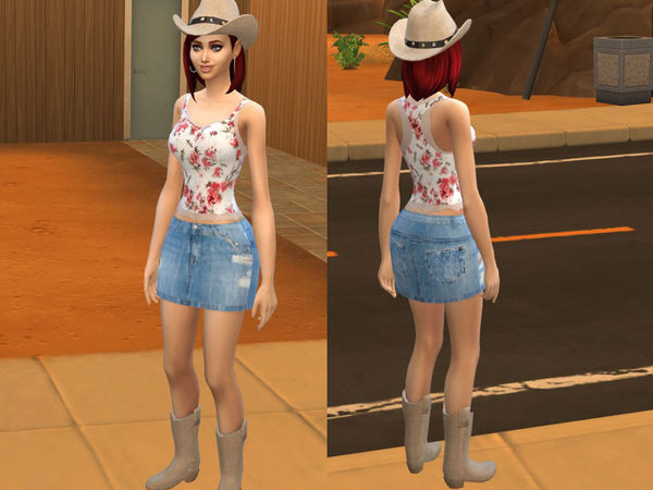 Sims 4 Country Chic outfit by leeah at The Sims Resource