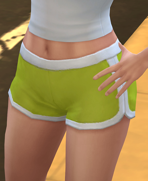 Sims 4 Lime Green and Purple shorts at Pixel Folk
