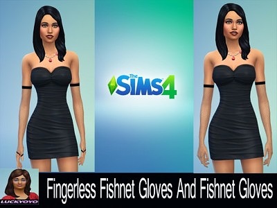 Fingerless Fishnet Gloves and Fishnet Gloves by luckyoyo at Mod The Sims