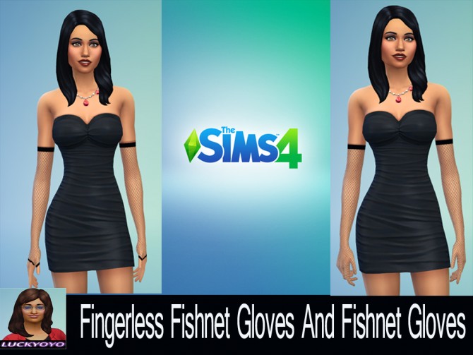 Sims 4 Fingerless Fishnet Gloves and Fishnet Gloves by luckyoyo at Mod The Sims