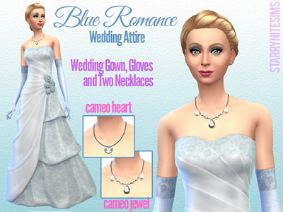 Wedding gown, gloves and necklaces at StarryNiteSims