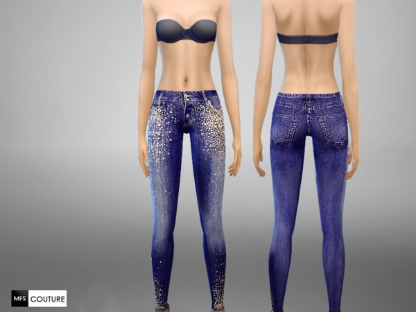 Sims 4 Skinny Fit Jeans V2 by MissFortune at TSR