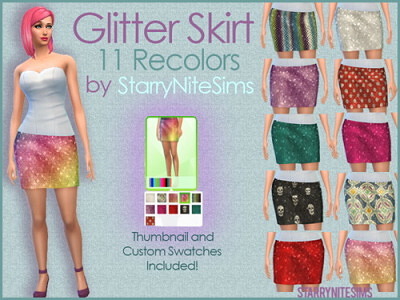 Glitter Skirt 11 Recolors at StarryNiteSims