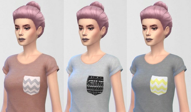 Sims 4 12 Shirts Pocket Designs at ThatMalorieGirl