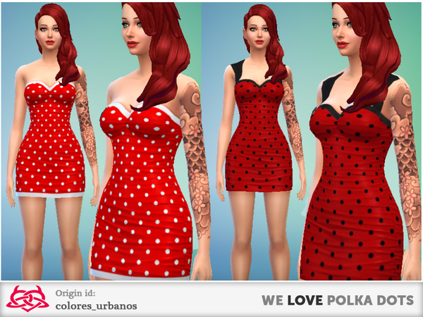 Sims 4 we LOVE polka dots dresses by Colores Urbanos at The Sims Resource