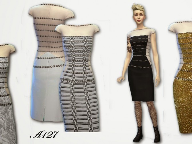 Sims 4 Mettalic Dress at Altea127 SimsVogue