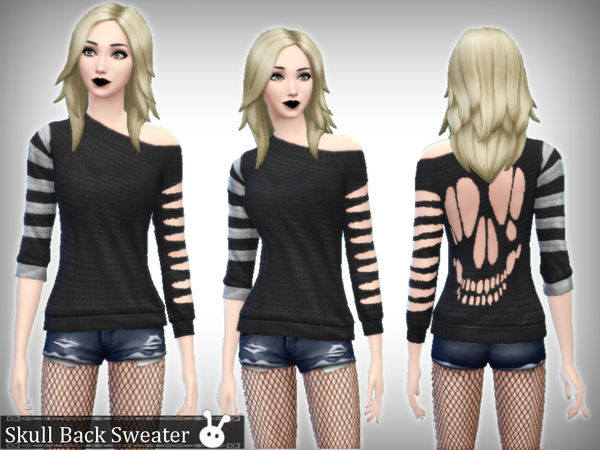 Sims 4 Skull Back Sweater by XxNikkibooxX at The Sims Resource