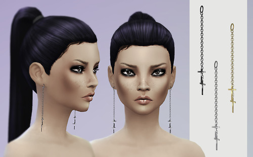 Sims 4 Falling Crosses Earrings at Leah Lillith