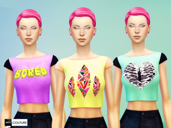 Sims 4 Hipster Crop Tops by MissFortune at The Sims Resource