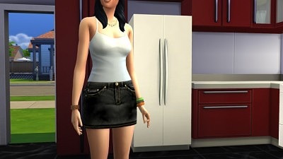 Stitched Denim Mini Skirt by FifthAce2007 at Mod The Sims