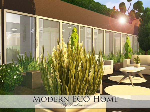 Sims 4 Modern Eco Home by Pralinesims at TSR