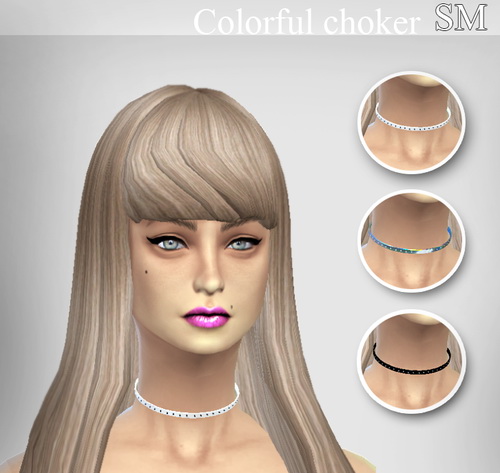 Sims 4 Colorful Choker at Simaniacos