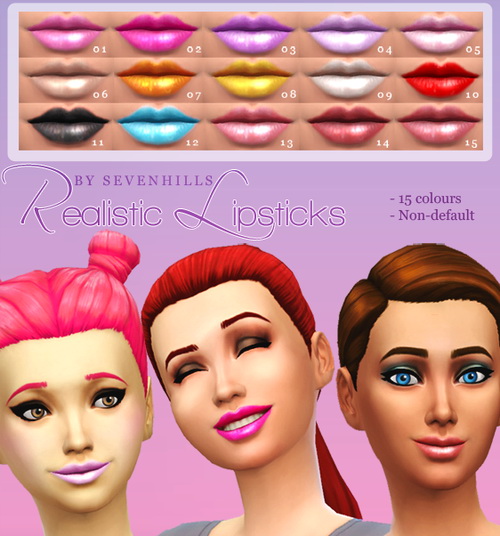 Sims 4 15 non default lipsticks at Sevenhills Sims