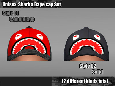 Shark Bape Cap Set by Kronronko at TSR